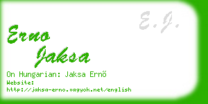 erno jaksa business card
