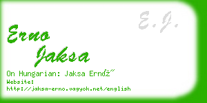 erno jaksa business card